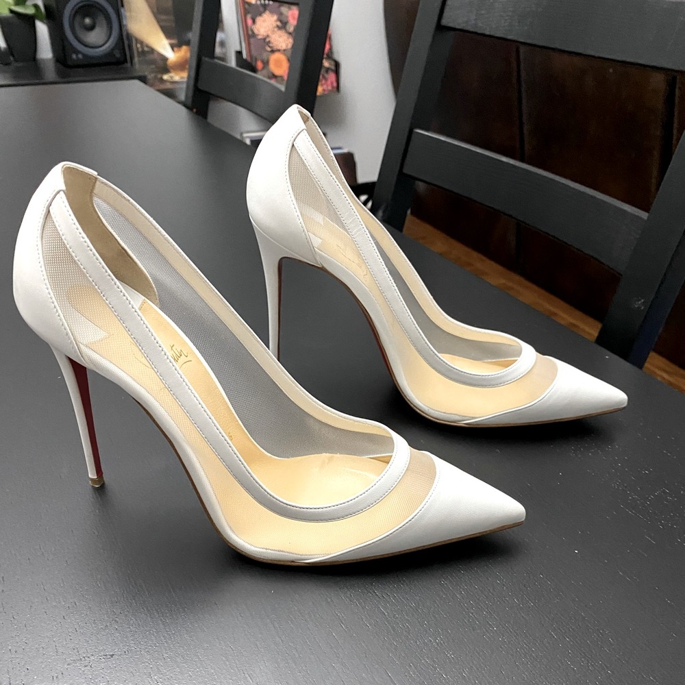 Christian Louboutin Galativi 100 leather & mesh pump
